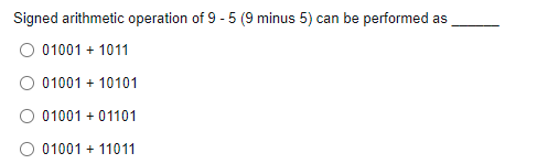 Solved The arithmetic operation, 52-29, can be performed | Chegg.com
