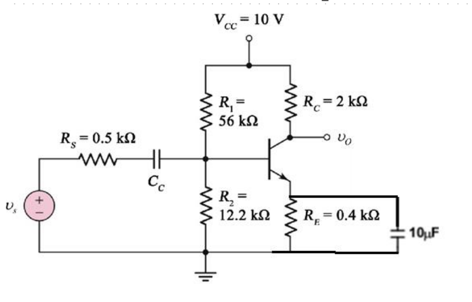 Solved Question 4: Calculate the gain Avs by drawing the AC | Chegg.com