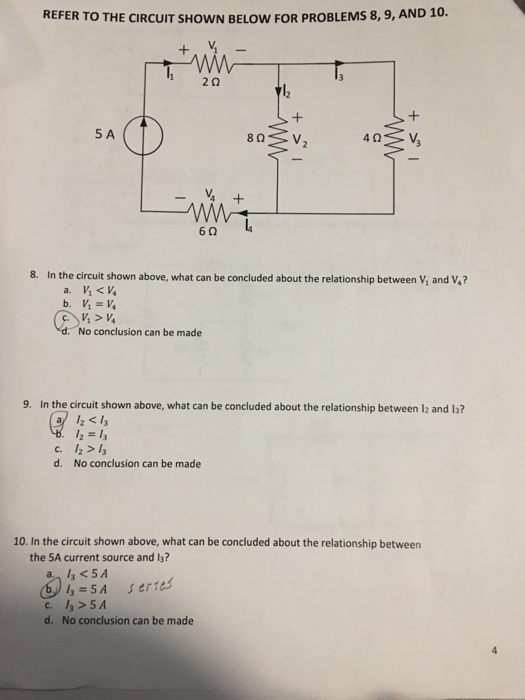 Solved 1 REFER TO THE CIRCUIT SHOWN BELOW FOR PROBLEMS 8, 9, | Chegg.com