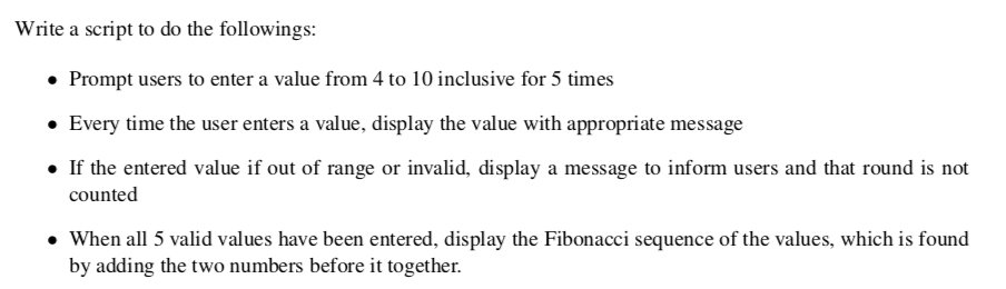 Solved Write a script to do the followings: • Prompt users | Chegg.com