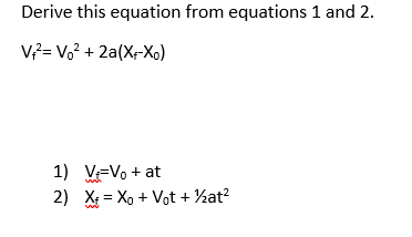 Solved Derive This Equation From Equations 1 And 2. V2= V.2 | Chegg.com