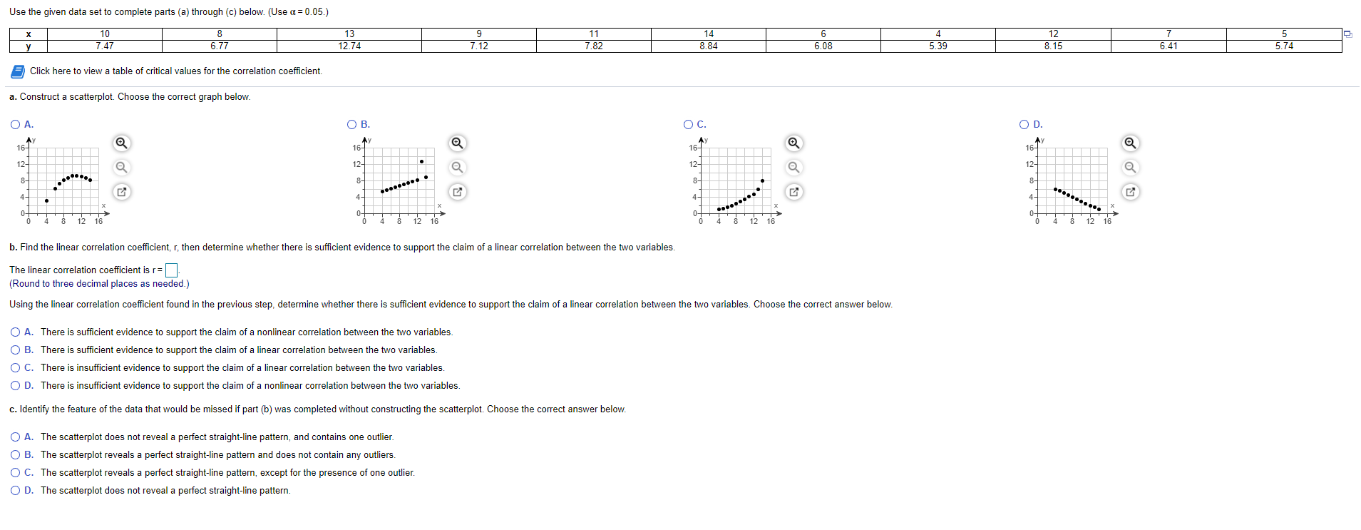 Solved Use the given data set to complete parts (a) through | Chegg.com