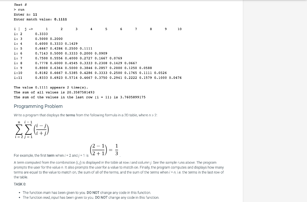 Solved Programming Problem Write a program that displays the | Chegg.com