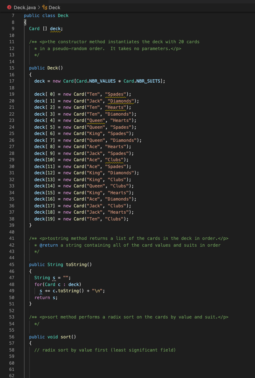 Solved You need to design and add code for the sort method | Chegg.com