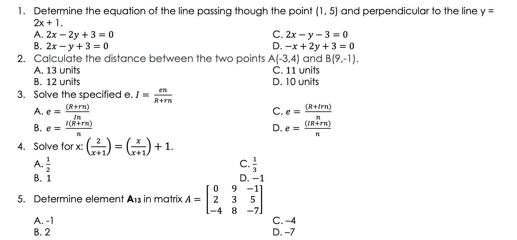 solved-1-determine-the-equation-of-the-line-passing-though-chegg