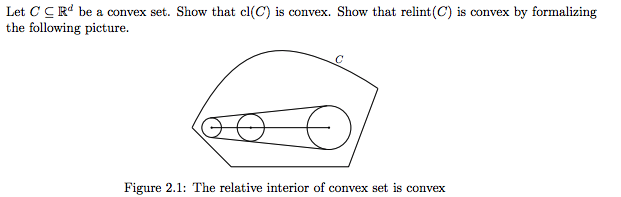 Let C⊆Rd be a convex set. Show that cl(C) is convex. | Chegg.com