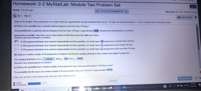 Solved Homework: 2-2 MyStatLab: Module Two Problem Set | Chegg.com