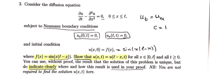 Solved Consider the diffusion equation partial differential | Chegg.com