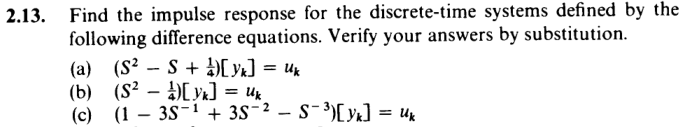 Solved 3. Find The Impulse Response For The Discrete-time | Chegg.com