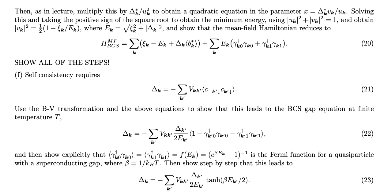 k,k' (4) (100 points) The BCS model of | Chegg.com