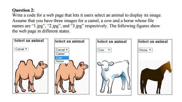 Solved Question 2: Write a code for a web page that lets it | Chegg.com