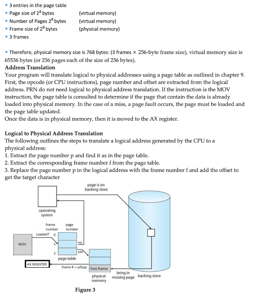 Solved Frames Data Data Designing a Virtual Memory Manager | Chegg.com