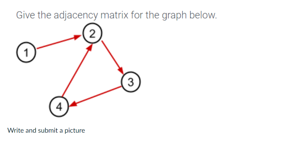 Solved Give the adjacency matrix for the graph below. Write | Chegg.com