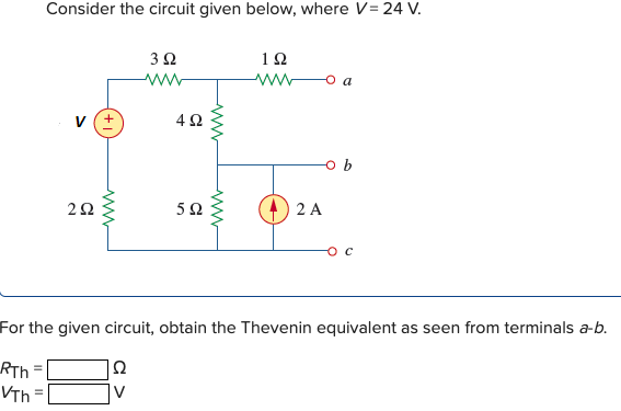 Solved Consider the circuit given below, where V=24 V. Gor | Chegg.com
