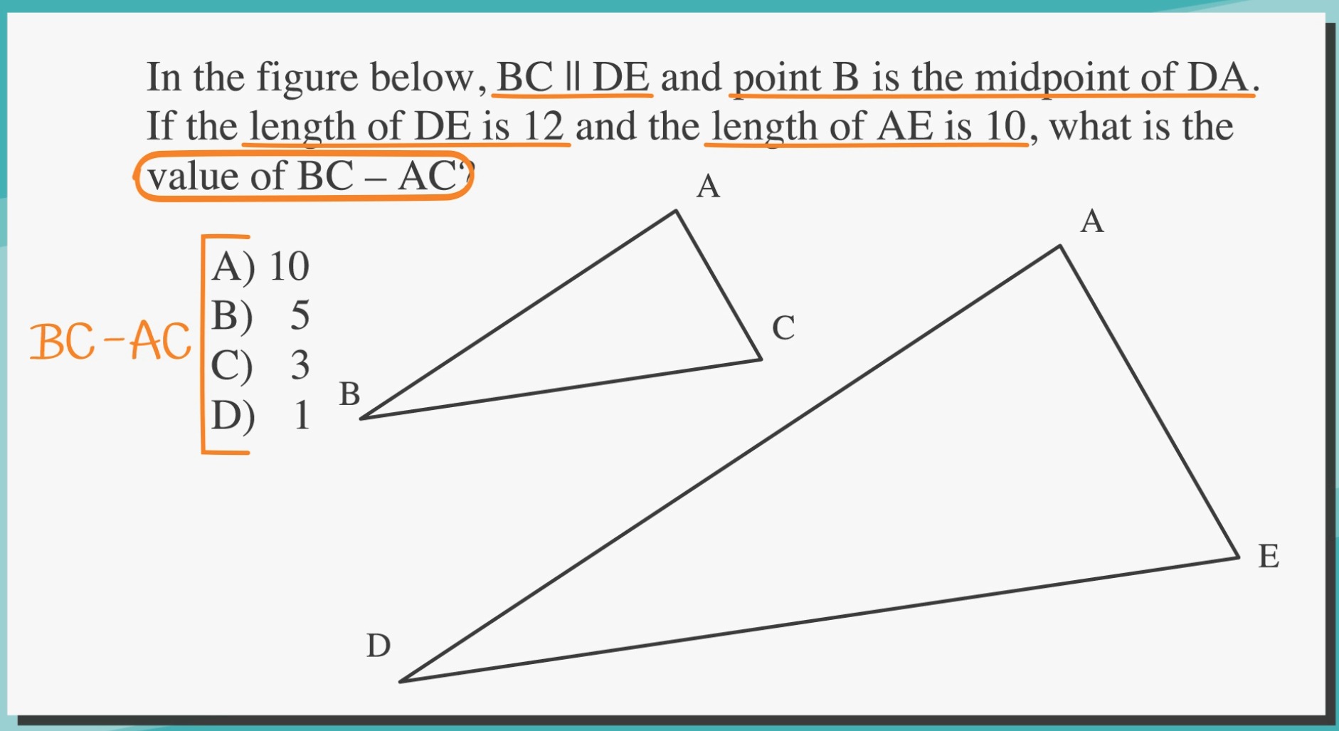 Similar Triangles - Free SAT Prep Lessons & Quiz - Chegg