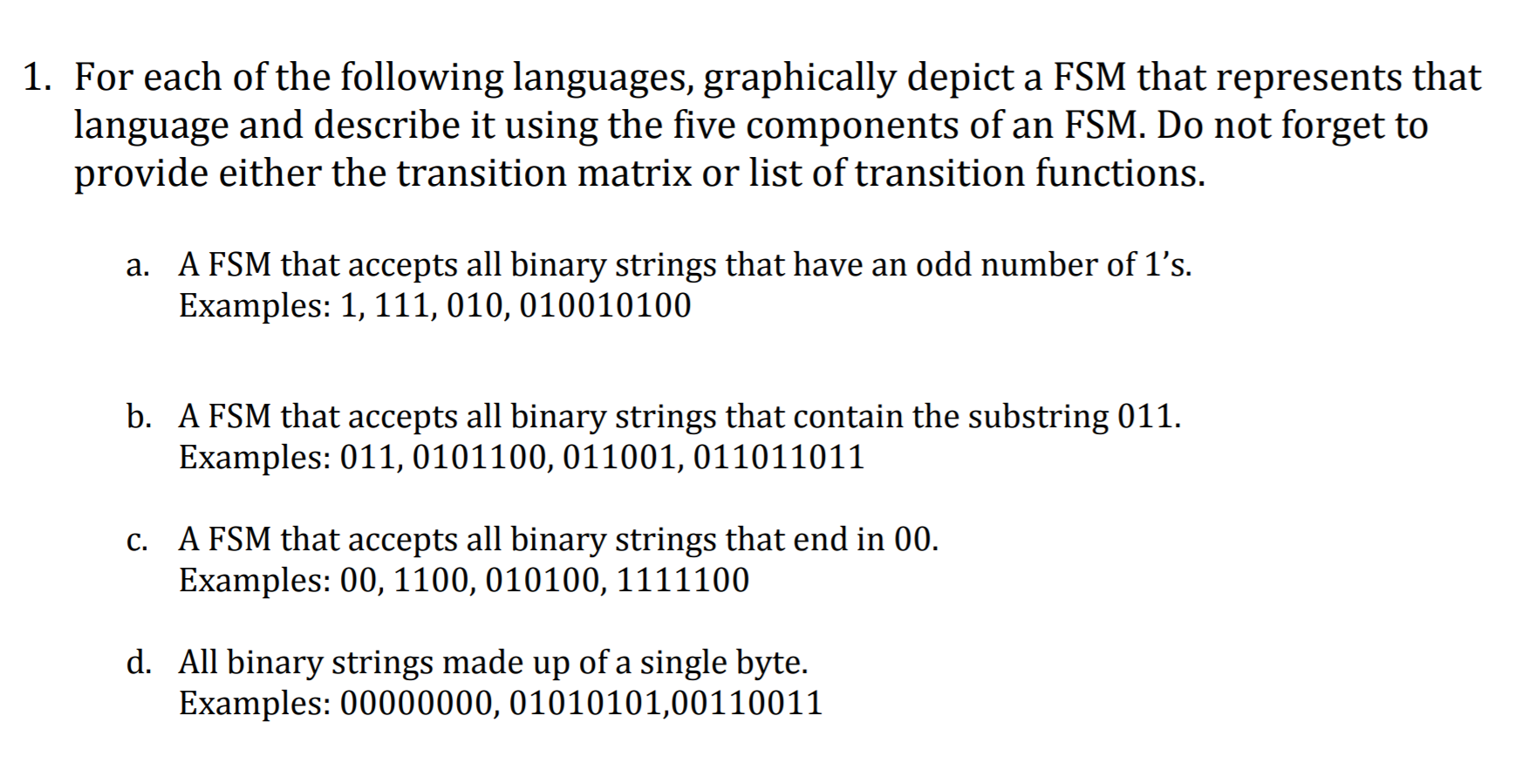 Solved 1. For Each Of The Following Languages, Graphically | Chegg.com