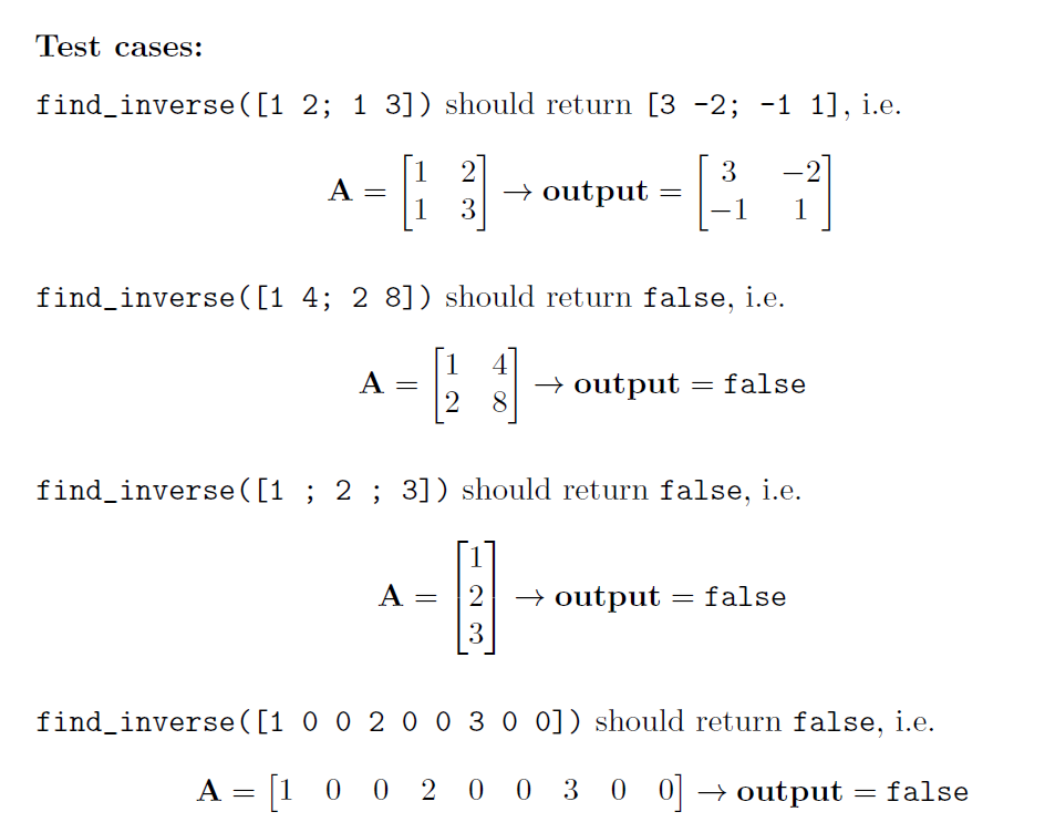 Solved 4 Finding Inverse via Identity Matrix (30 points) In | Chegg.com