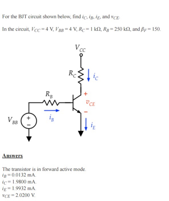 Solved For The BJT Circuit Shown Below, Find Ic, IB, IE, And | Chegg.com