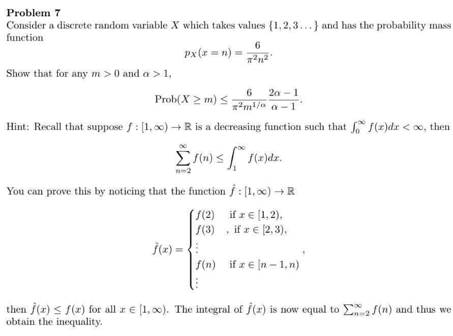 Problem 7 Consider a discrete random variable X which | Chegg.com