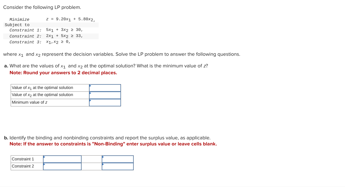 Solved d. What is the range of optimality for the two | Chegg.com