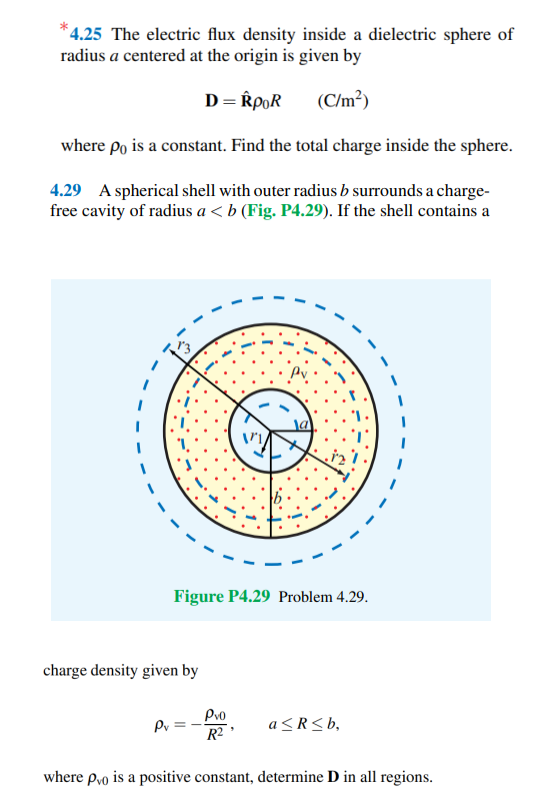 Solved *4.25 The electric flux density inside a dielectric | Chegg.com