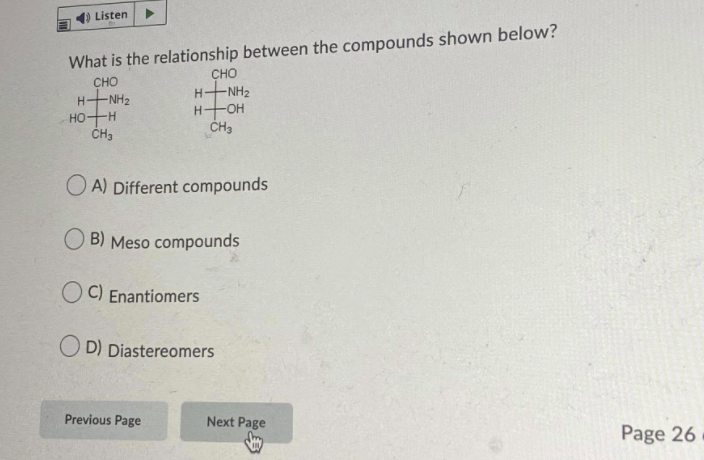 Solved Listen What is the relationship between the compounds | Chegg.com