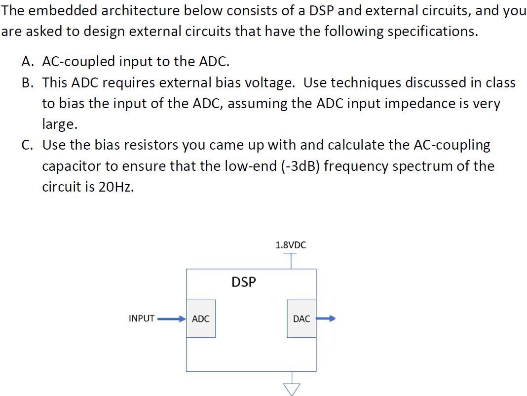 he embedded architecture below consists of a DSP and | Chegg.com