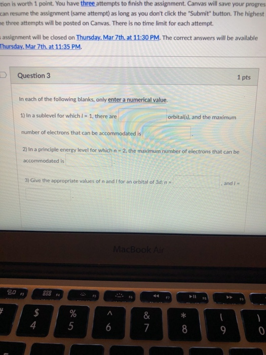 Solved tion is worth 1 point. You have three attempts to | Chegg.com