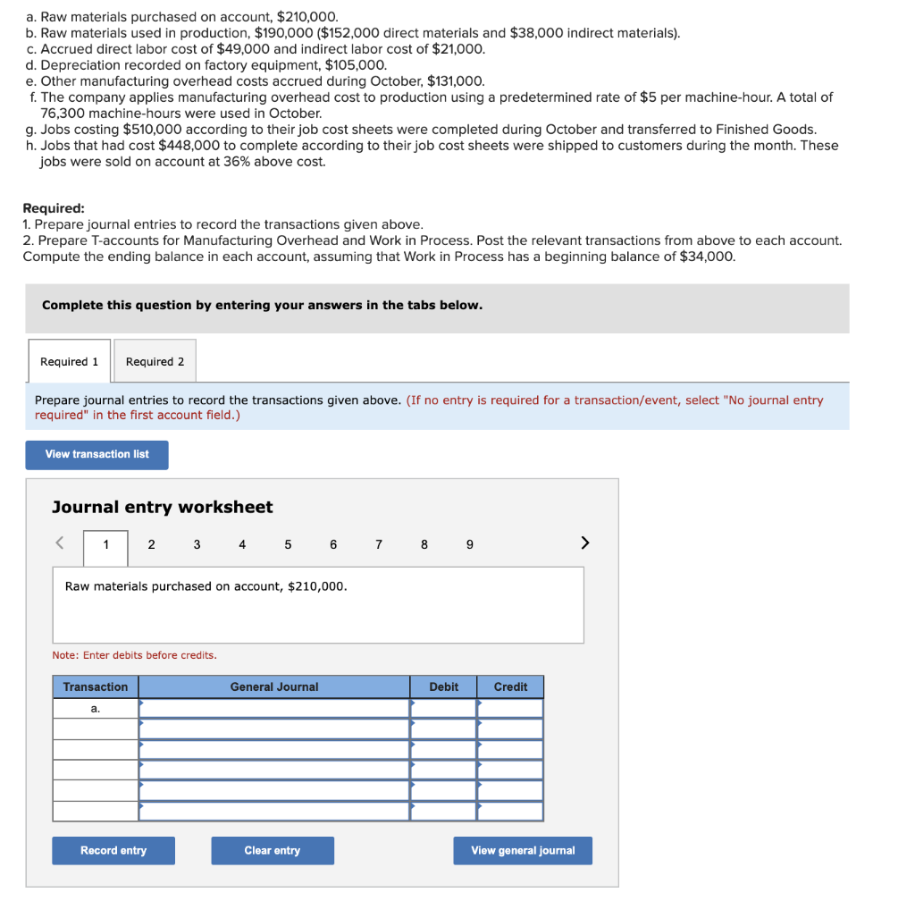 solved-a-raw-materials-purchased-on-account-210-000-b-chegg