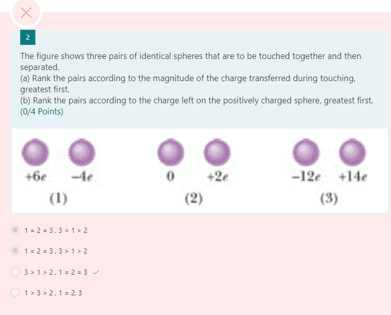 Solved 2 The figure shows three pairs of identical spheres