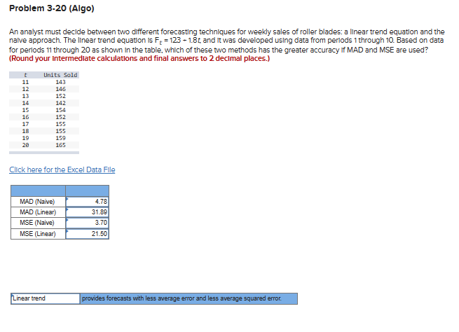 Solved An analyst must decide between two dlfferent | Chegg.com