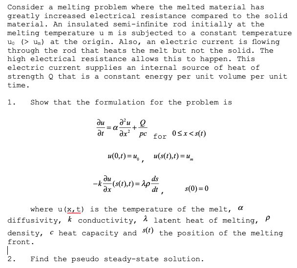 Industrial Math Questions Question from Industrial Mathematics: Case Studies in | Chegg.com