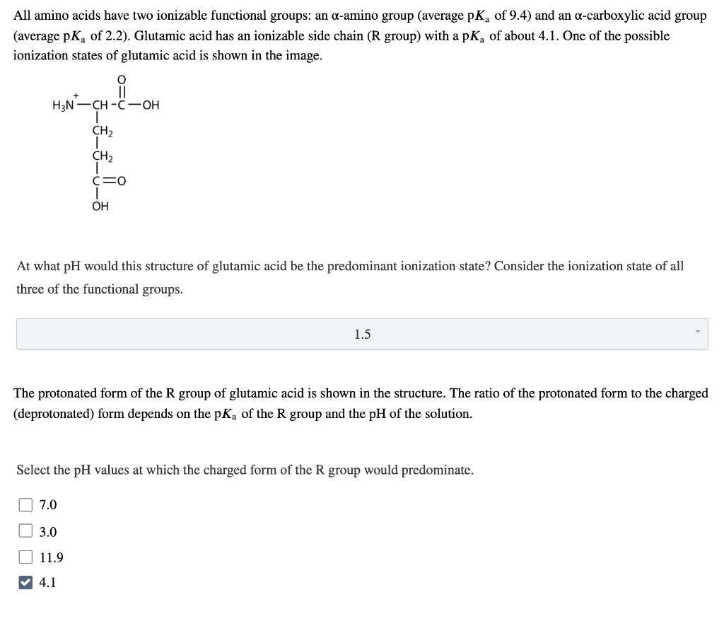 Solved All amino acids have two ionizable functional groups