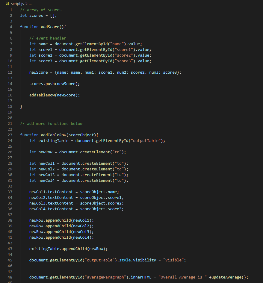 Solved Need help with this JavaScript Assignment! I'm really | Chegg.com