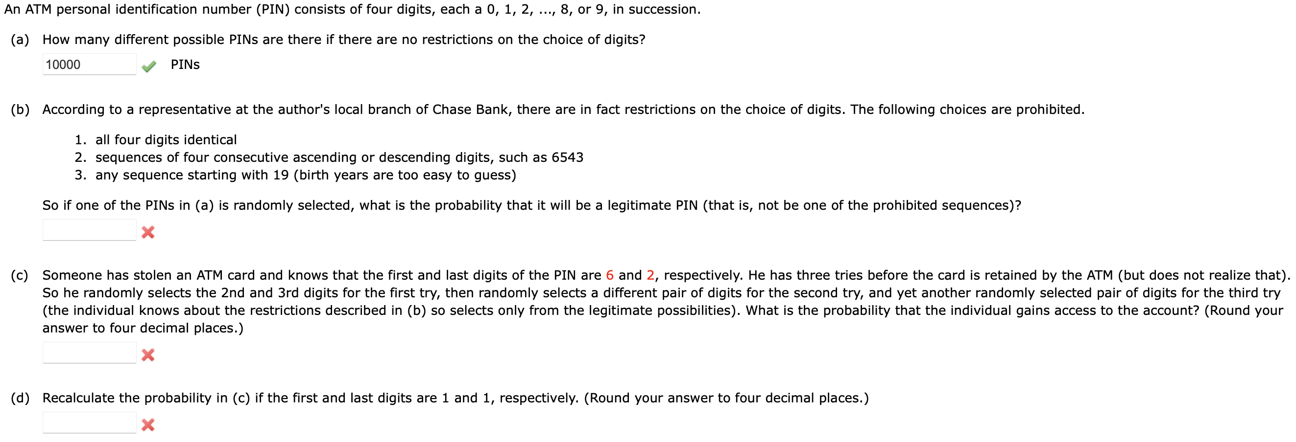 Solved An ATM personal identification number (PIN) consists | Chegg.com