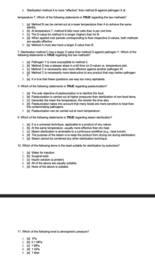 Solved 4. A chemical sterilization procedure is found to