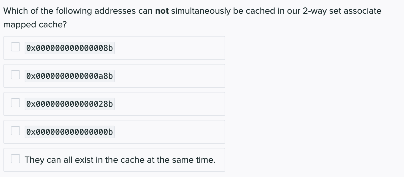 Solved For a 2-way set associate cache design with 64-bit | Chegg.com