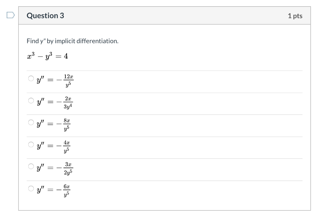 Solved Question 2 1 Pts If Xy 2y3 2 Find The Value O Chegg Com