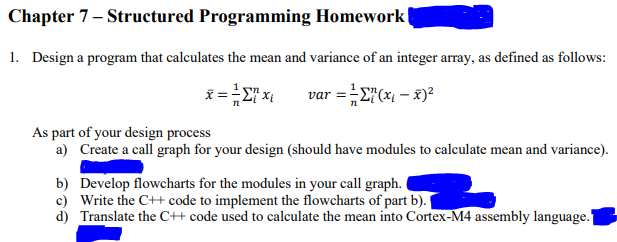 Solved Chapter 7 - Structured Programming Homework 1. Design | Chegg.com
