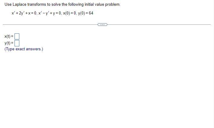 Solved Use Laplace Transforms To Solve The Following Initial