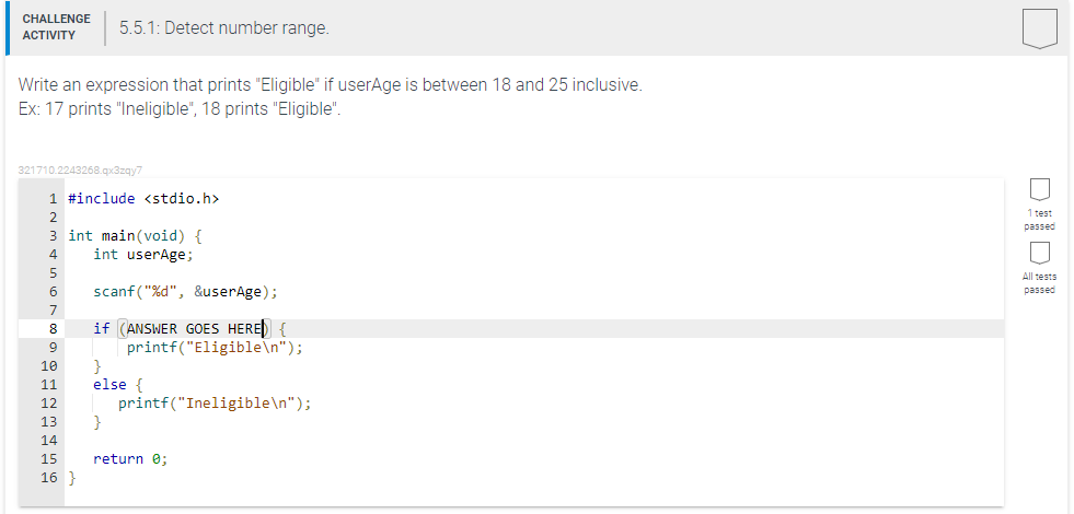 Solved CHALLENGE ACTIVITY 5 5 1 Detect Number Range Write Chegg