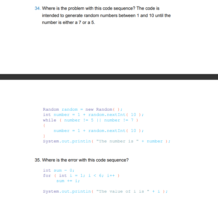 Solved 34. Where is the problem with this code sequence? The | Chegg.com