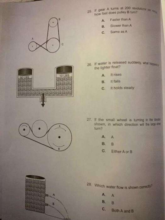 Solved how fast does pulley B turn?r Faster than A Slower