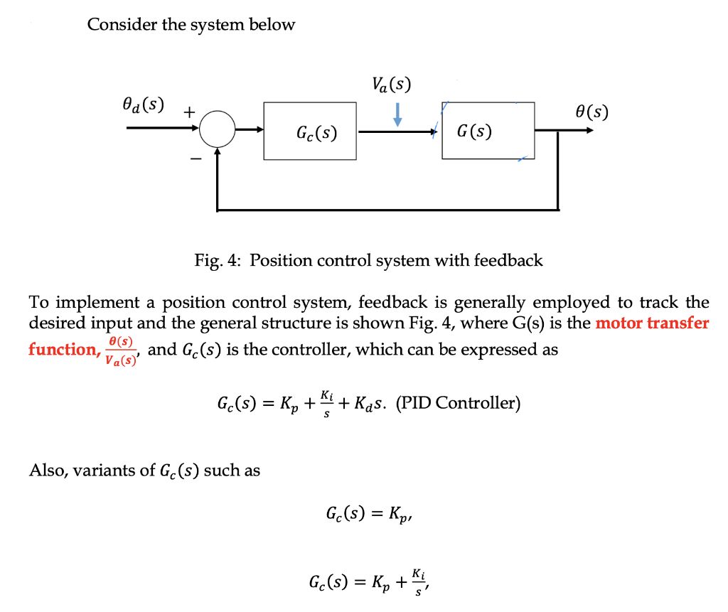 Solved Consider the system below Fig. 4: Position control | Chegg.com