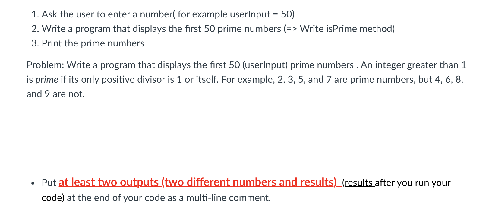 Solved 1. Ask the user to enter a number( for example | Chegg.com
