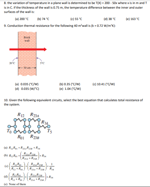 Solved 8. the variation of temperature in a plane wall is | Chegg.com