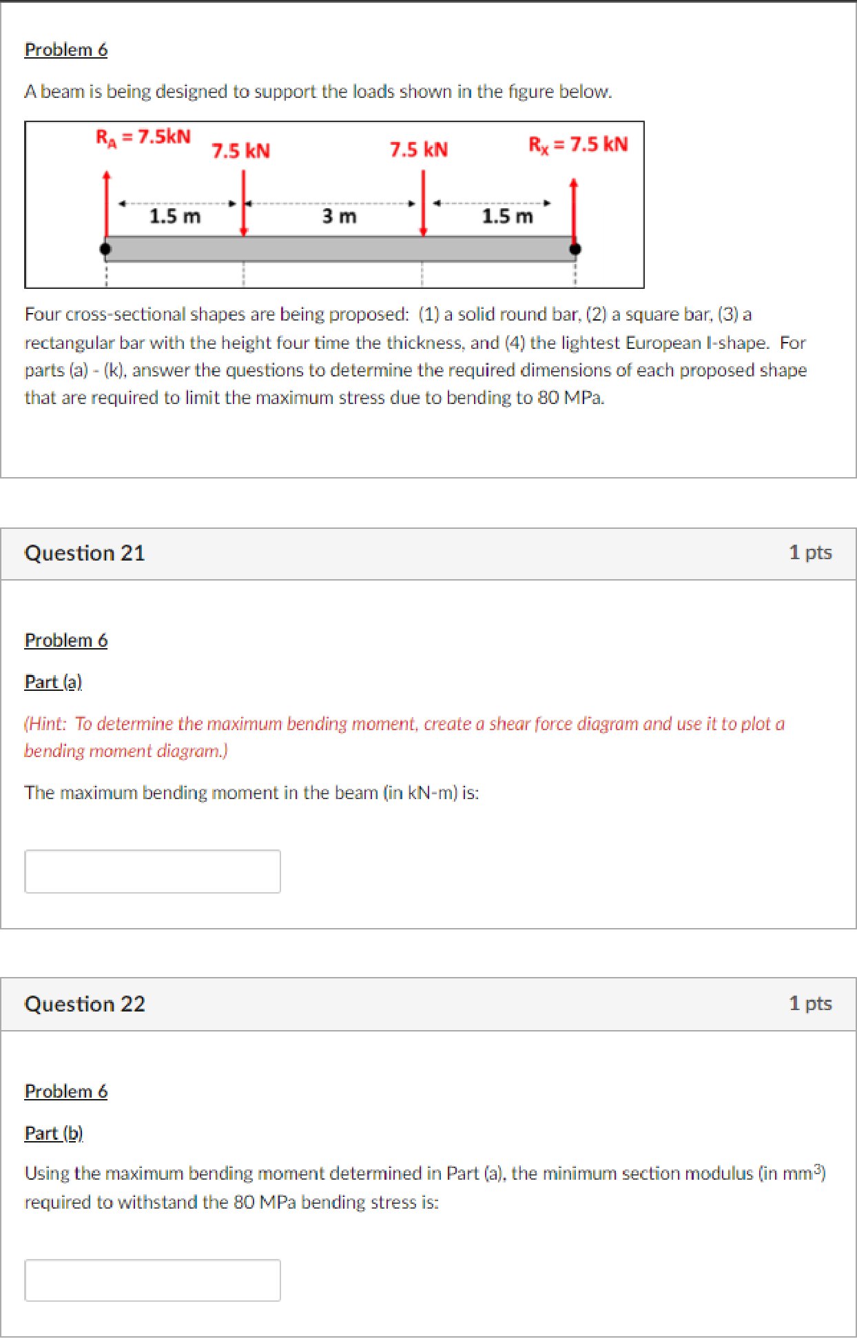 Solved Question 26 1 pts Problem 6 Part (f). Using the | Chegg.com