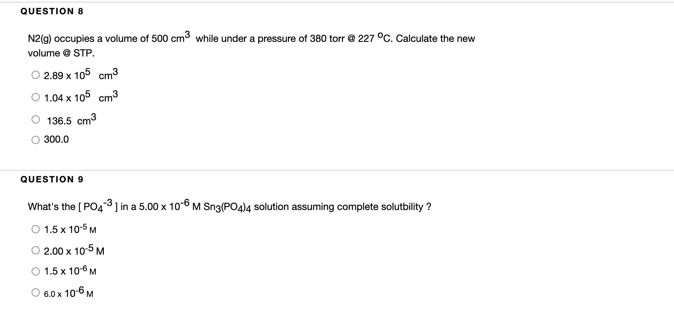 Solved Question 8 N2 9 Occupies A Volume Of 500 Cm3 While Chegg Com