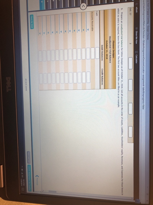 Solved E. Paid cash for supplies, 1,400 G. Received