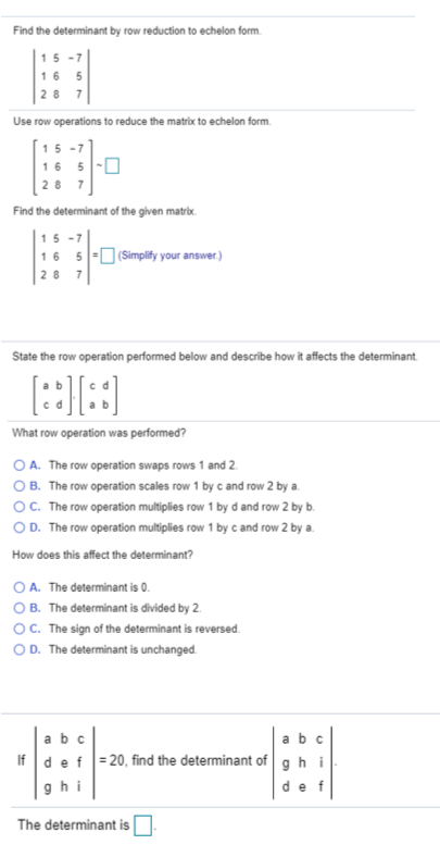 Solved Compute the determinant using a cofactor expansion Chegg